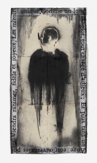 Jaume Plensa, Miroir II, 2023. Technique mixte, collage sur papier, 163 x 85 cm. © Studio Plensa. Courtesy Galerie Lelong & Co.