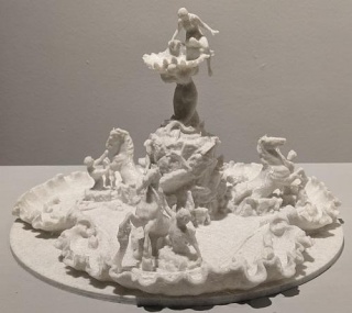 Modelo a escala de la fuente monumental Las Nereidas, de Lola Mora. Por cortesía de El Museo de Esculturas Luis Perlotti .