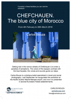 Poster exhibition Chefchauen, a cidade azul de Marrocos no Eurostars Das Letras