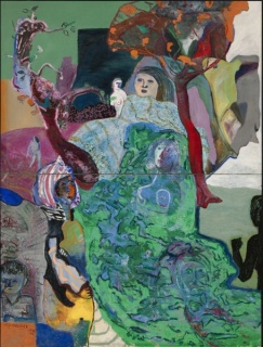Carmelo Ortiz de Elgea, Árbol de la vida, 1970. Óleo sobre lienzo, 260 x 195 cm. Colección Fundación Vital Fundazioa