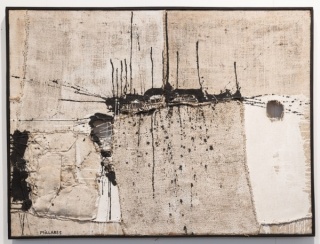 Manolo Millares, Sin título, 1957, mixed media on burlap, 97x130 cm.