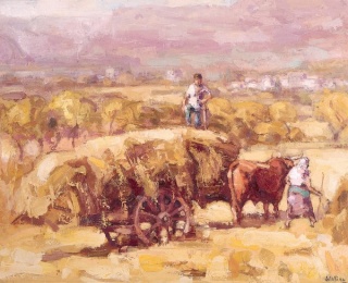 Antonio de la Peña, Sol en Castilla. Óleo sobre lienzo, 100 x 80 cm.