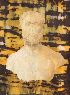 Busto romano. Técnica mixta sobre papel. 76 x 56 cm. Torregar, 2015