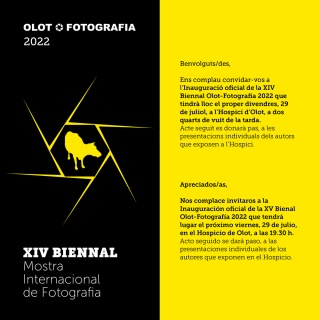 Cartel de "XIV Biennal Olot-Fotografia 2022"