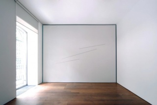 Fred Sandback, Untitled (Sculptural Study, Three-part Low-relief Wall Construction), 2008