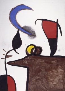 MIRÓ: LA EXPERIENCIA DE MIRAR. Femme, oiseau dans la nuit, 1974. Imagen cortesía del Museo Nacional de Bellas Artes de Argentina