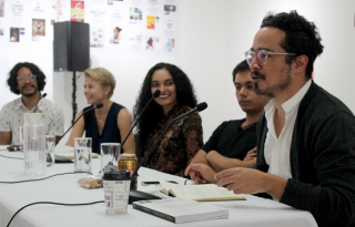 From the 2018 YES Curators symposium with (from right) Pablo José Ramírez, Javier Ramirez, Josseline Pinto, YES Teams Claire Breukel and Patricio Majano. YES courtesy