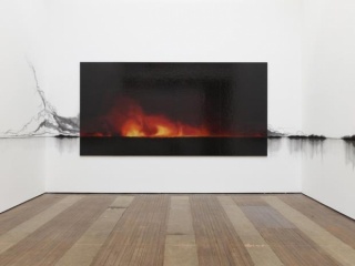 Teresita Fernández, Fire (America). Installation view, Lehmann Maupin, New York. Photo: Elisabeth Bernstein. Courtesy the artist and Lehmann Maupin, New York and Hong Kong