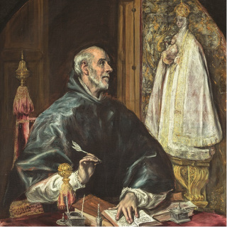 El Greco, San Ildefonso, h. 1600. Óleo sobre lienzo. Illescas (Toledo), Fundación Hospital Nuestra Señora de la Caridad. Memoria Benéfica de Vega (FUNCAVE) — Cortesía del Museo Nacional del Prado