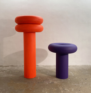 Untitled, Orange and Violet sculpture, 2021