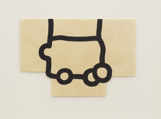 Eduardo Chillida, "Composición"  (1986), tinta sobre papel, 130 x 165 cm. — Imagen cortesía de la Galería Guillermo de Osma