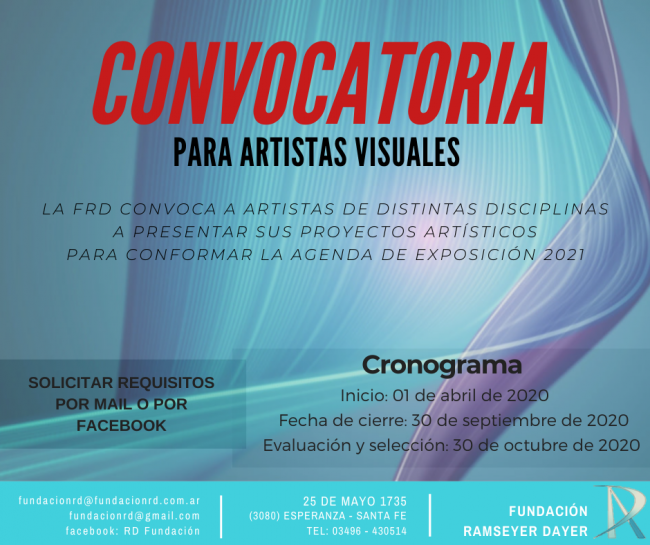 Convocatoria para Proyectos Artísticos 2021 FRD, Concurso, Arte digital
