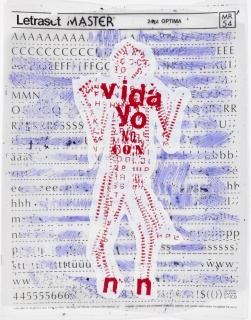 "Toda la verdad", 1983. Monotype print and ink on Letraset acetate. 9 3/8 x 7 1/2 in. (24.1 x 19.3 cm)