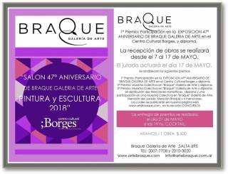 Salón 47° aniversario de Braque Galería de Arte pintura y escultura 2018. Imagen cortesía Braque Galeria de Arte