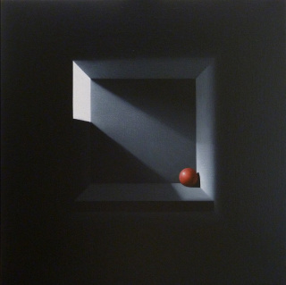 MÓNICA DIXON. Little ball red. Acrílico sobre lino. 50 x 50 cm. PVP. 1.815,00€ — Cortesía de Guillermina Caicoya art projects