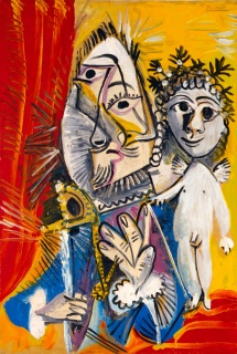 Pablo Picasso, Mousquetaire à l’épée et amour, 1969. Museo de Bellas Artes de Asturias.Colección Pedro Masaveu. Cortesía del Museo de Bellas Artes de Asturias