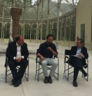 Joâo Fernandes, Damián Ortega y Manuel Borja-Villel en la presentación del proyecto