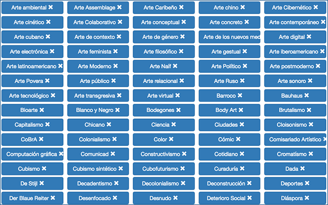 Puedes clasificar tu trabajo con casi 1.000 etiquetas entre artes, técnicas, conceptos, movimientos y sensaciones