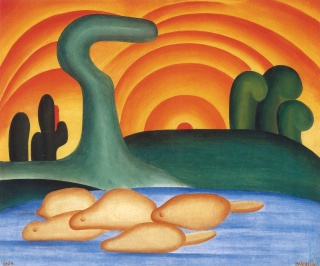 Tarsila do Amaral, Sol poente. Cortesía del MoMA