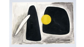 Alexander Calder. Untitled, c. 1934. Ink and gouache on paper. 15? x 21 7/8?. Calder Foundation, New York . © 2019 Calder Foundation, New York / VEGAP, Santander. Cortesía del Centro Botín