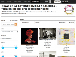 Captura de las primeras obras presentadas en LA ARTEINFORMADA - GALERIAS