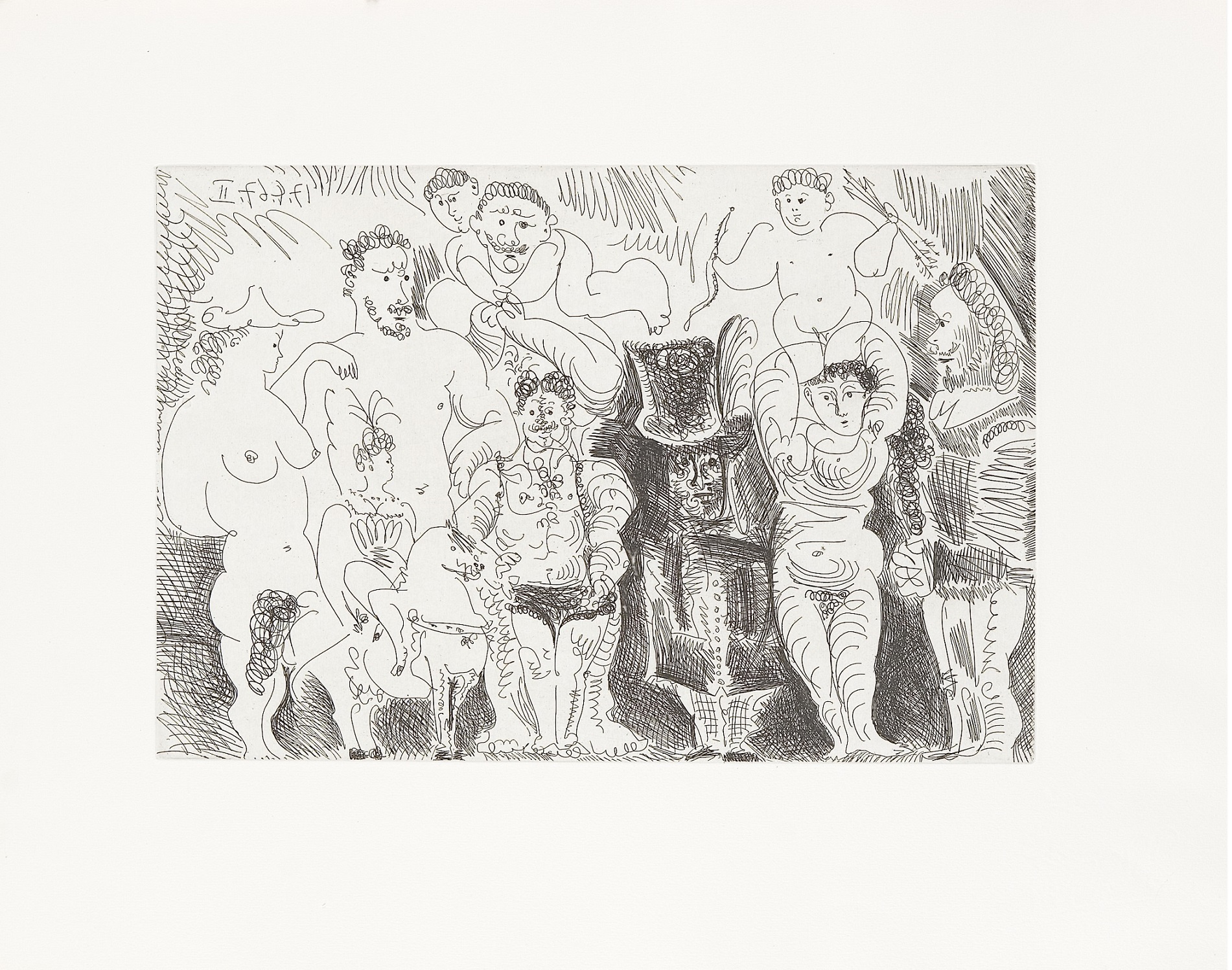 Serie El entierro del Conde de Orgaz. Personnages de cirque. La parade (1969) - Pablo Picasso