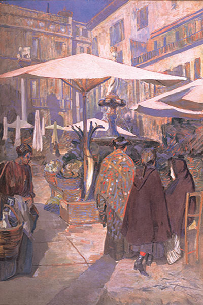 Plazoleta de las hierbas (Verona) (1900) - Carlos Alberto Imery