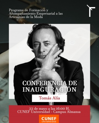 Cartel de la conferencia inaugural del Programa de Formación y Acompañamiento Empresarial a las Artesanías de la Moda