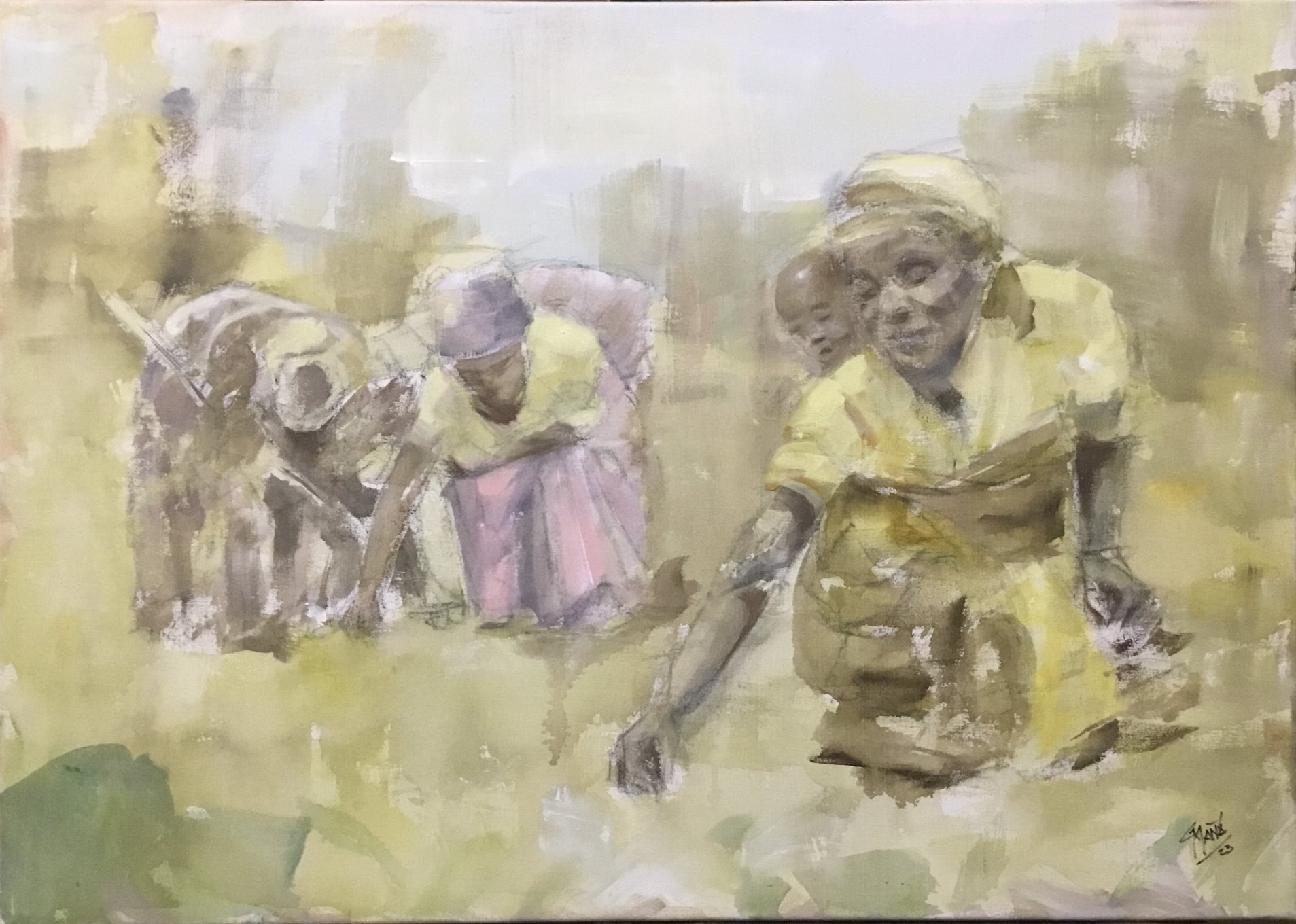 African juntando futos entre las hierbas (2023) - Gustavo Mañá