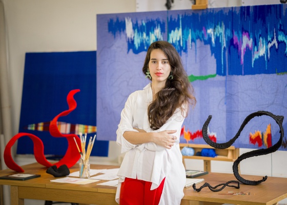 Giselle Lucía en su estudio