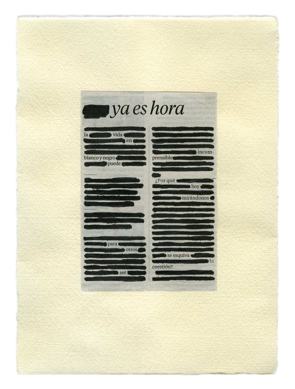 Ya es hora (2018) - Lina Ávila - Collage Republic