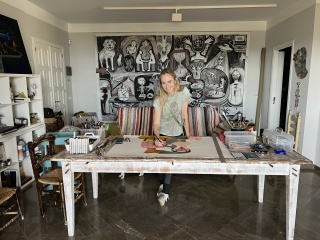 Caroline Krabbe at her atelier in Frigiliana