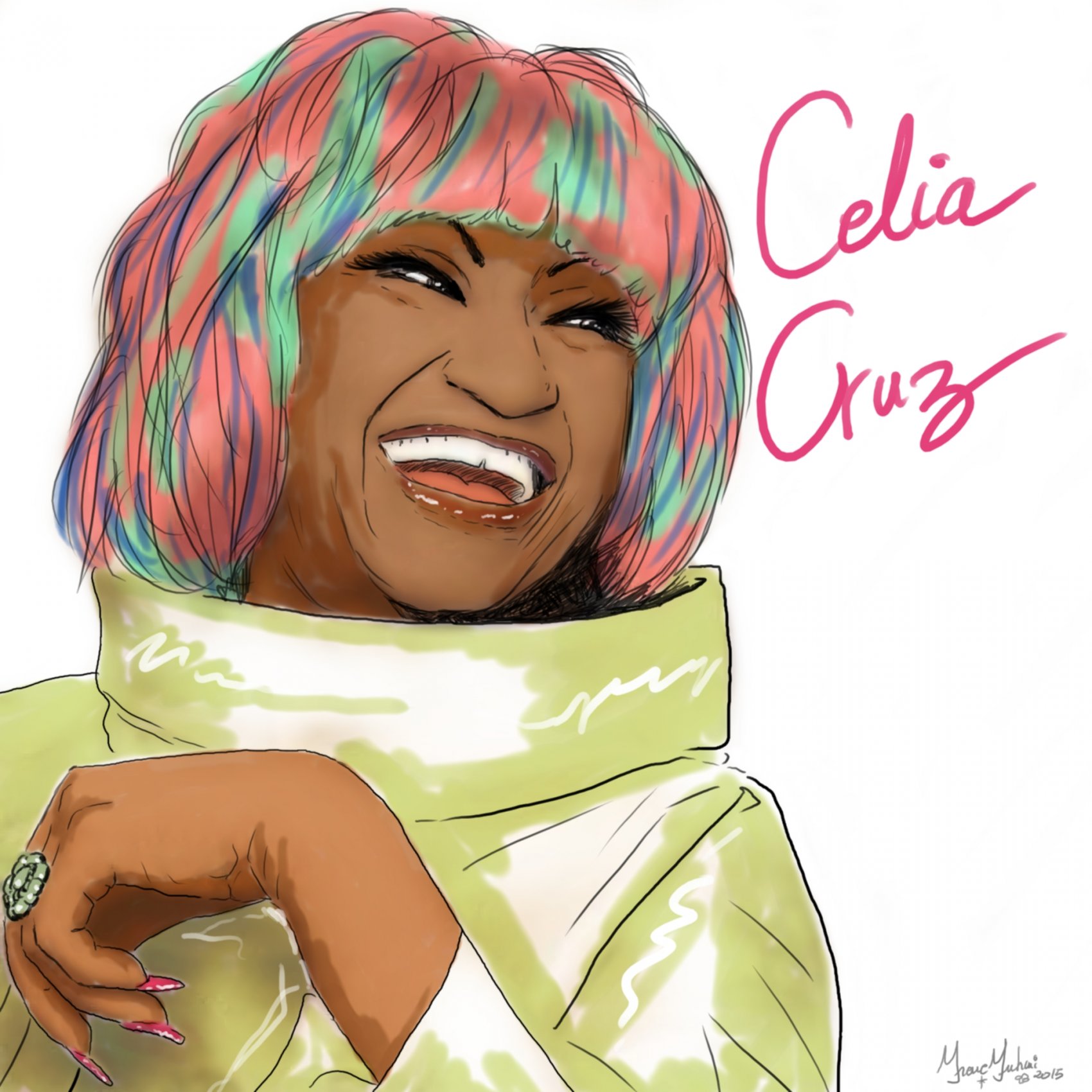 Celia Cruz -retrato- (2015) - Irene R. Rodriguez - Yrene Yuhmi