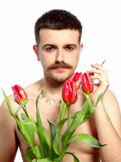 Selfportrait with Tulips