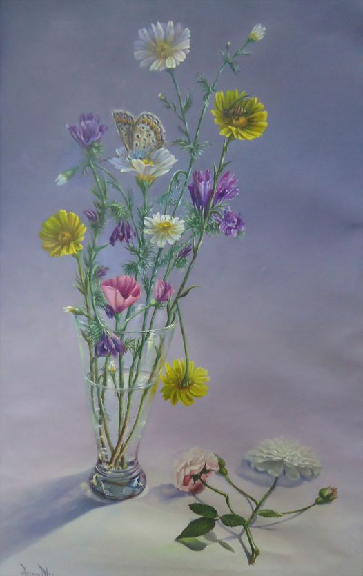 Flores Silvestre con Mariposa | Juan José Lozano Merino - Juan Lozano